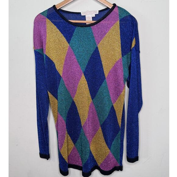 Mary Jane Marcasiano Tops - Vintage 80s Mary Jane Marcasiano Metallic Tunic/Sweater Size: Medium